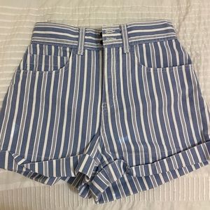 Urban Outfitters striped blue and white shorts